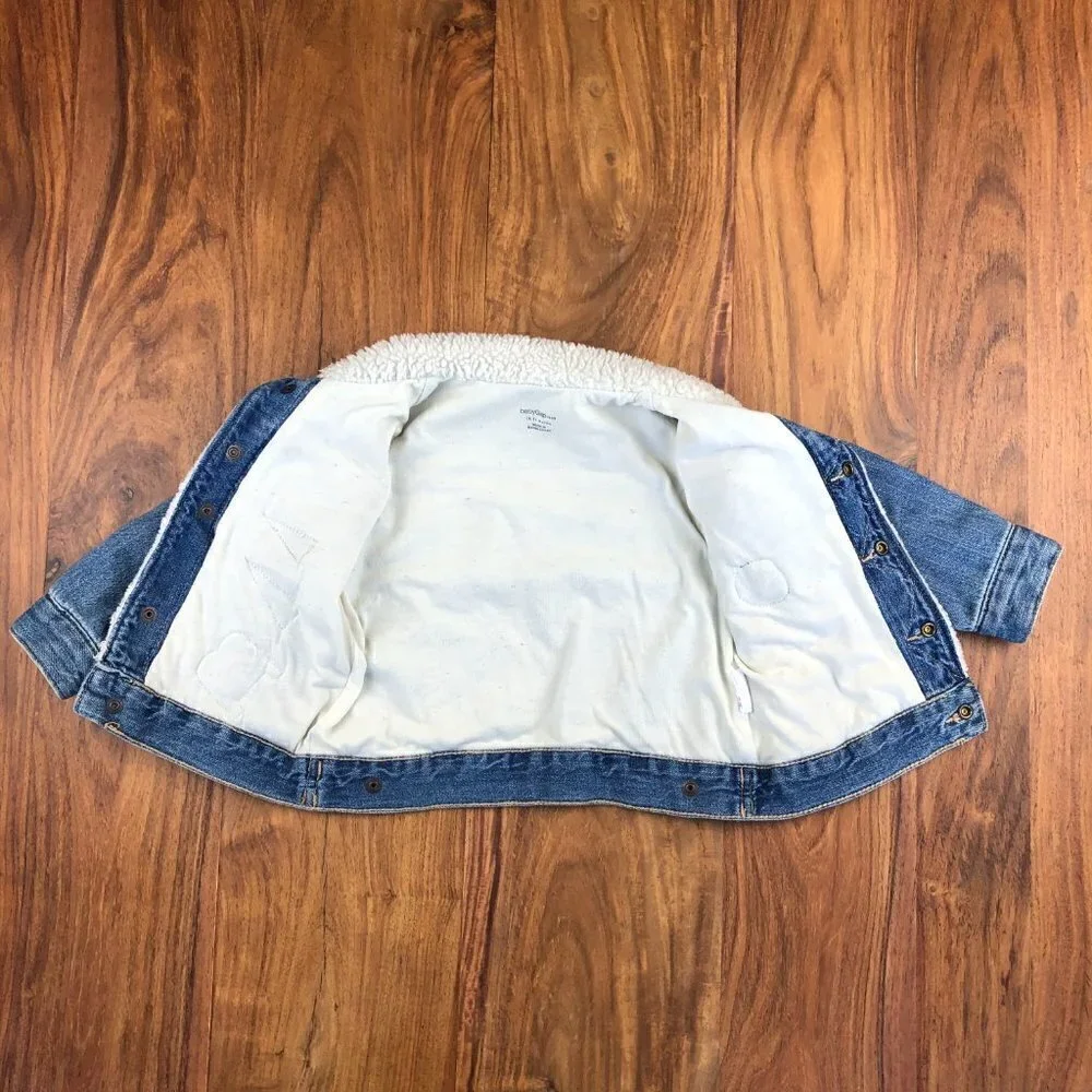 Baby Gap Denim Sherpa Jacket with Patches